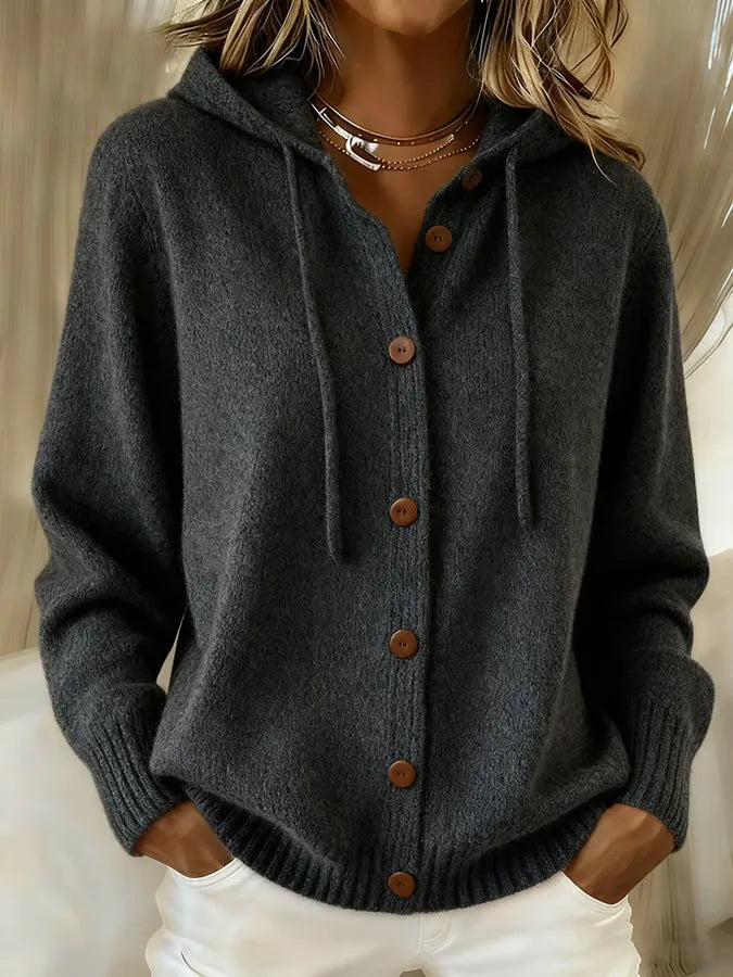 Yvonne | Cardigan Capuche Boutonné