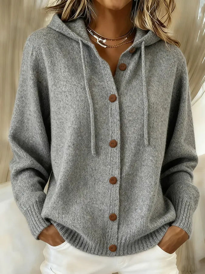 Yvonne | Cardigan Capuche Boutonné