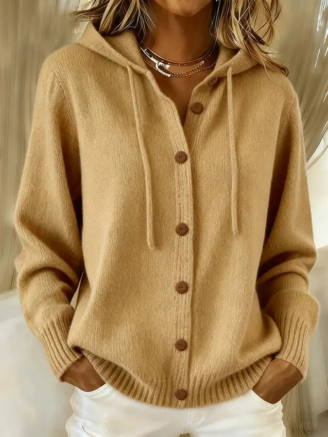 Yvonne | Cardigan Capuche Boutonné