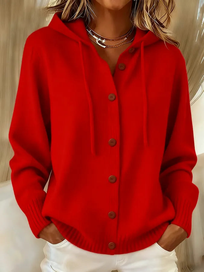 Yvonne | Cardigan Capuche Boutonné