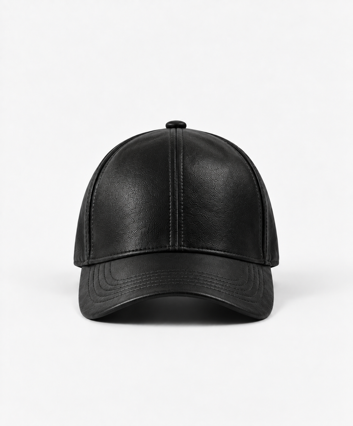 Casquette en Cuir - Noir