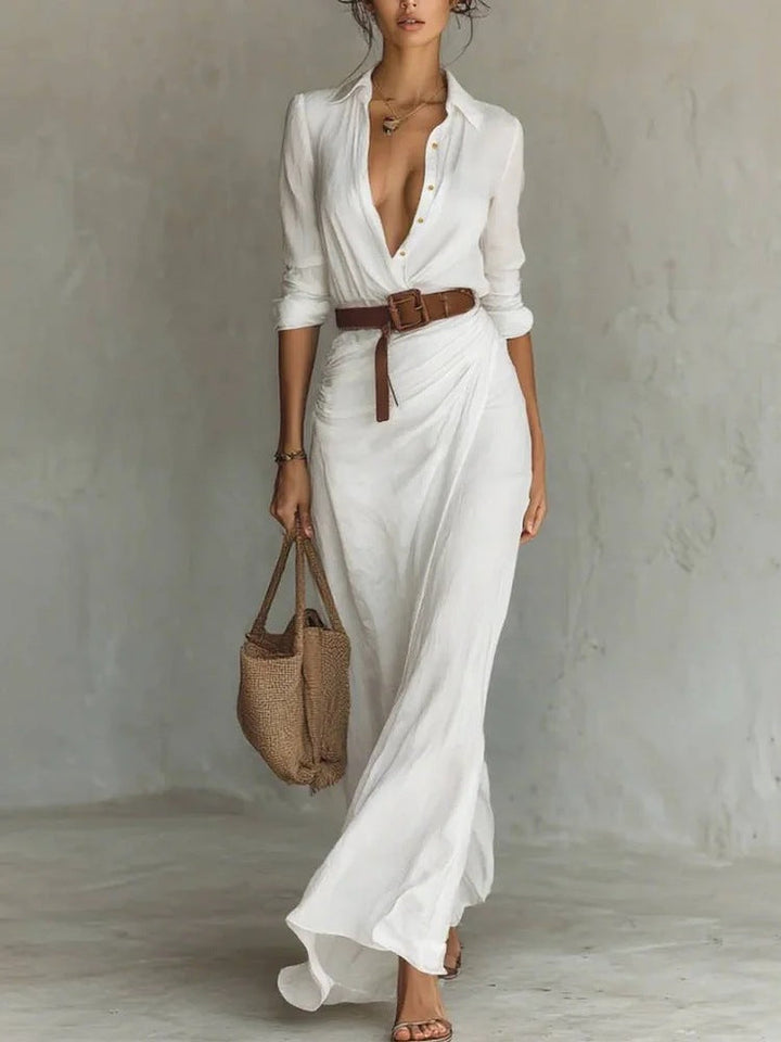 Camila | Robe Maxi Enveloppante avec Col