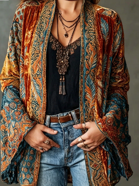 MOREAU LYON | VESTE BOHO EN VELOURS POUR FEMMES