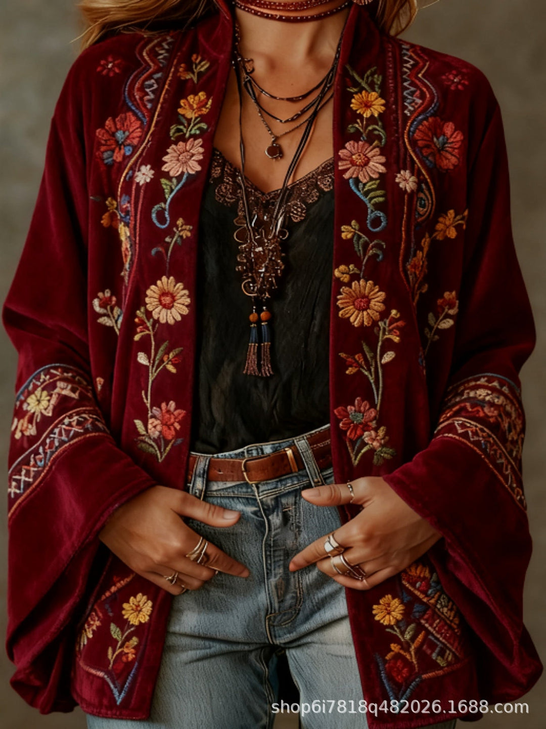 MOREAU LYON | VESTE BOHO EN VELOURS POUR FEMMES