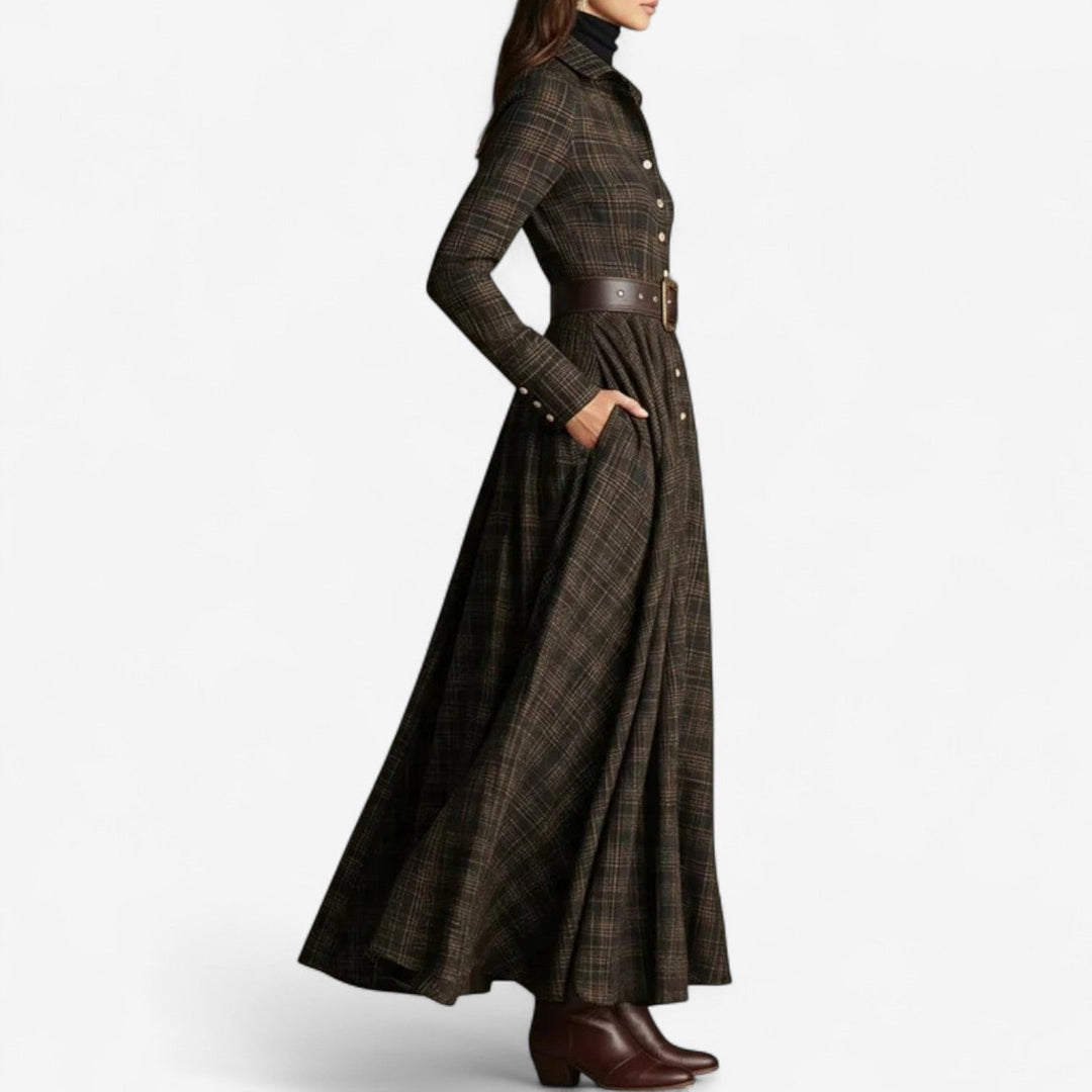 Henrietta | Robe Chemise Maxi à Carreaux