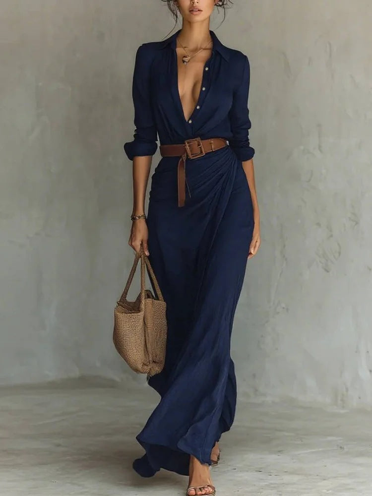 Camila | Robe Maxi Enveloppante avec Col