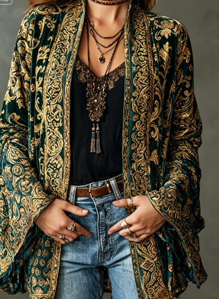 MOREAU LYON | VESTE BOHO EN VELOURS POUR FEMMES