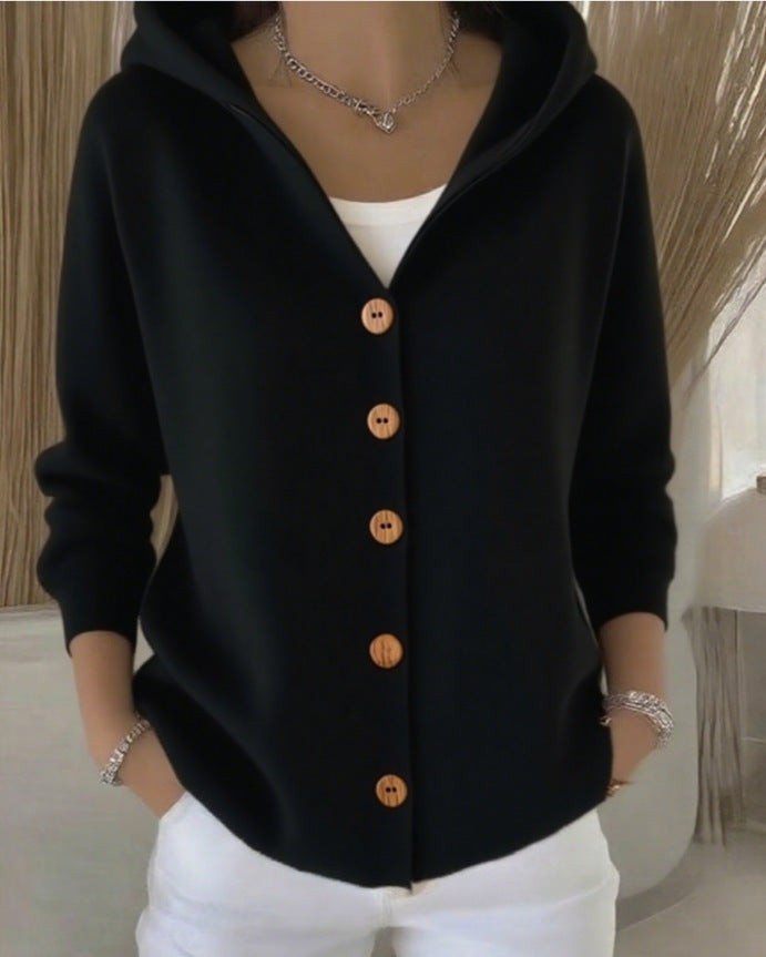 Émeline | Cardigan Capuche Boutonné