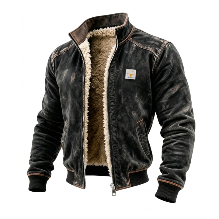 Veste en cuir matelassée