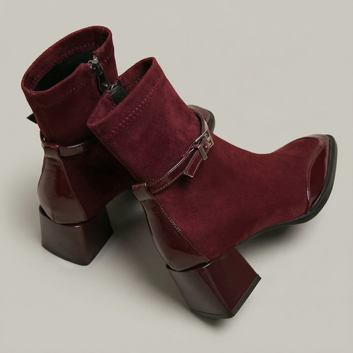 Romany | Bottines Élégantes en Éco-Suède avec Talon Moyen