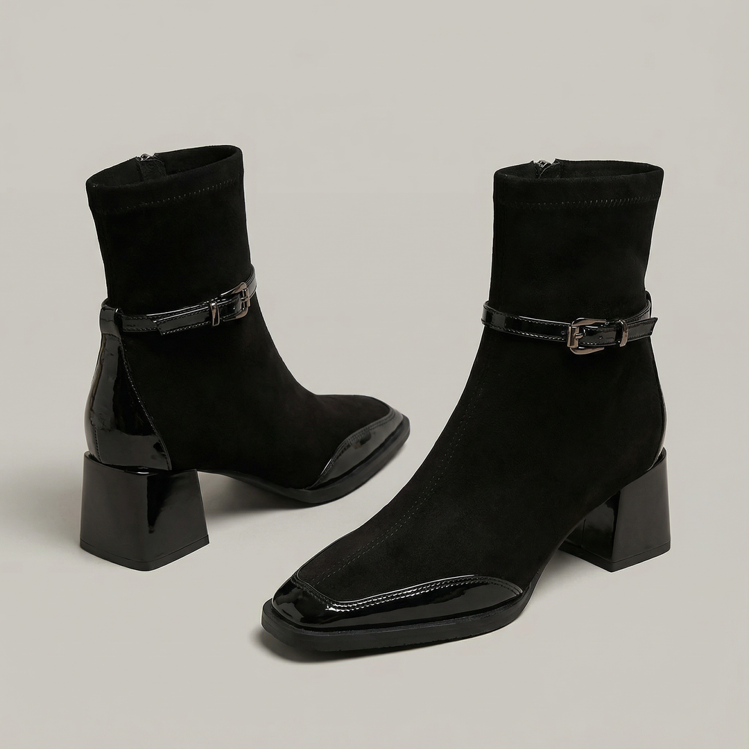 Romany | Bottines Élégantes en Éco-Suède avec Talon Moyen
