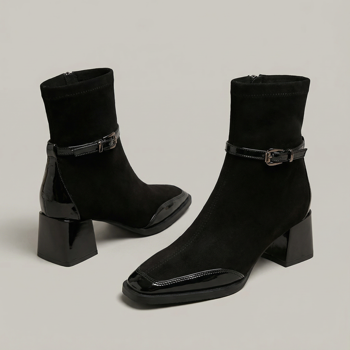 Romany | Bottines Élégantes en Éco-Suède avec Talon Moyen
