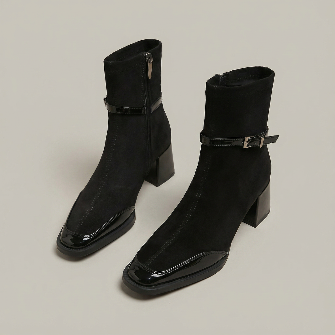 Romany | Bottines Élégantes en Éco-Suède avec Talon Moyen