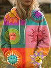 Thalindra™ | Sweat à capuche graphique Rainbow Sunburst