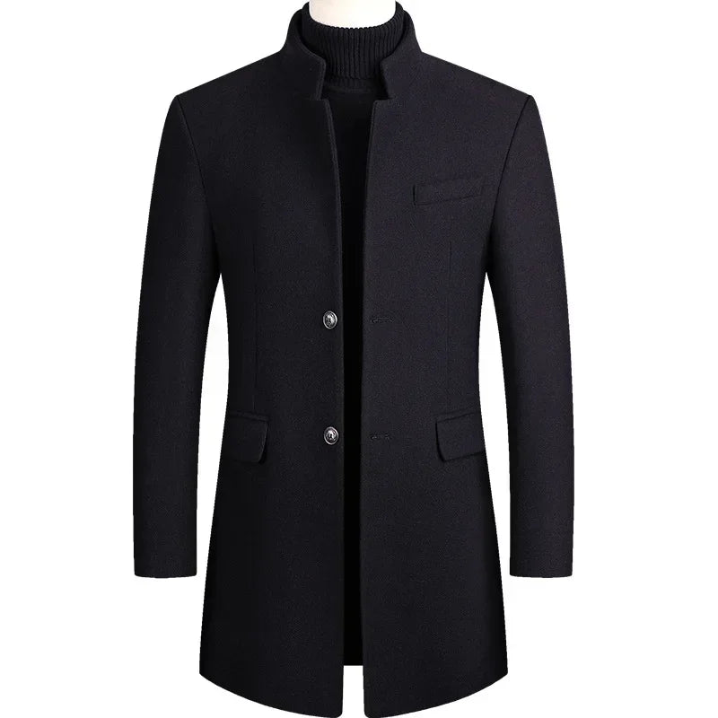 Trench-coat pour hommes en cachemire et laine