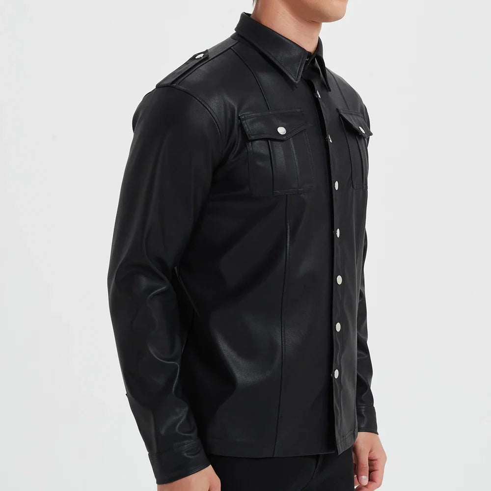 T-shirt Long en Cuir