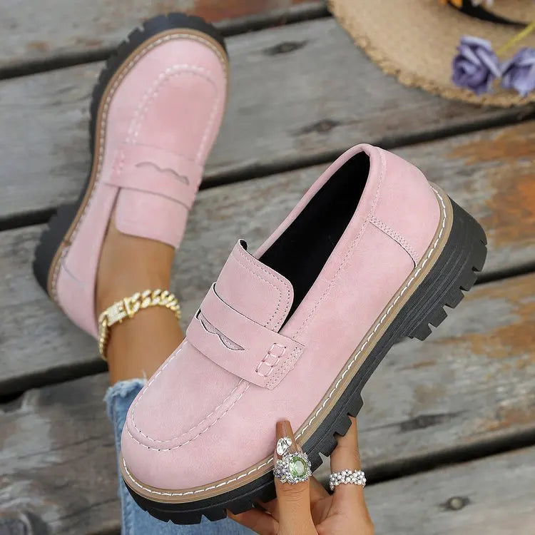 Elsa | Mocassins à Talon Style Universitaire