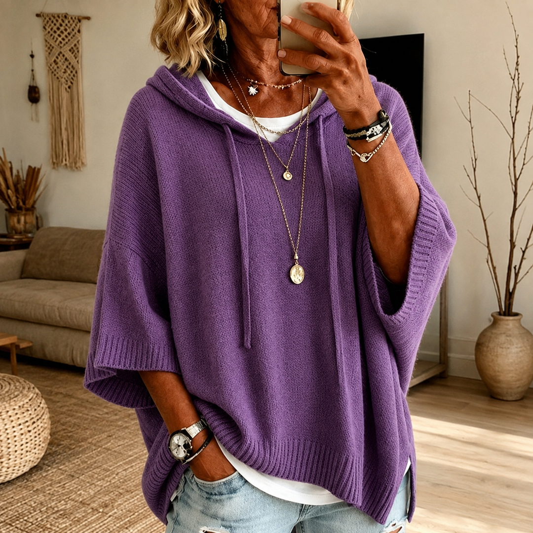 Elodie – Pull Poncho Violet
