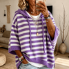 Anais – Poncho Sweater Rayé Violet