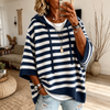 Poncho Sweater Rayé Marine – Bleu Marine