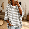 Celine – Pull Poncho Rayé Gris