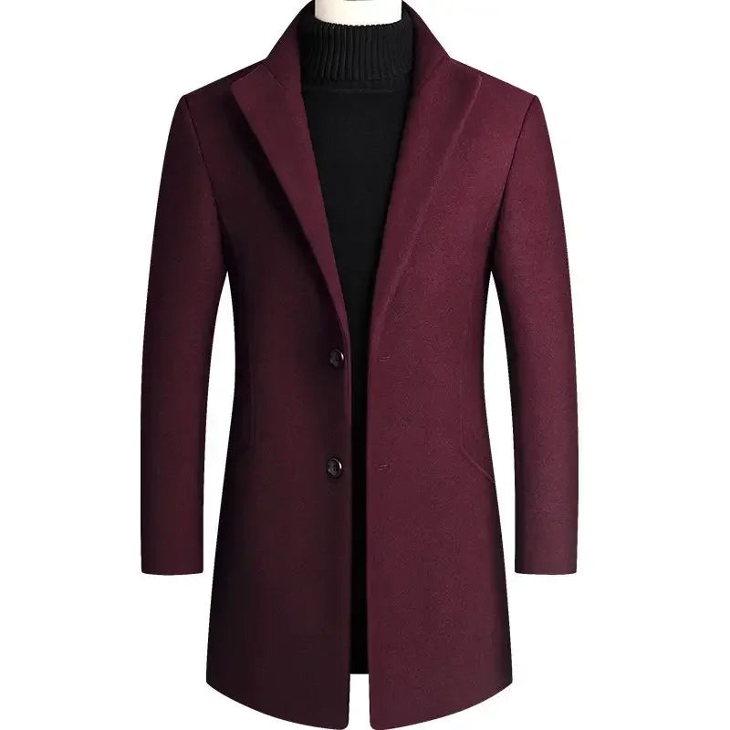 Trench-coat pour hommes en cachemire et laine