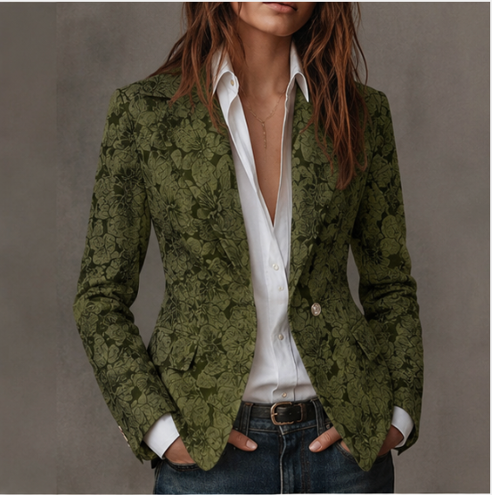 Loretta | Blazer Jacquard en Cachemire Ajusté