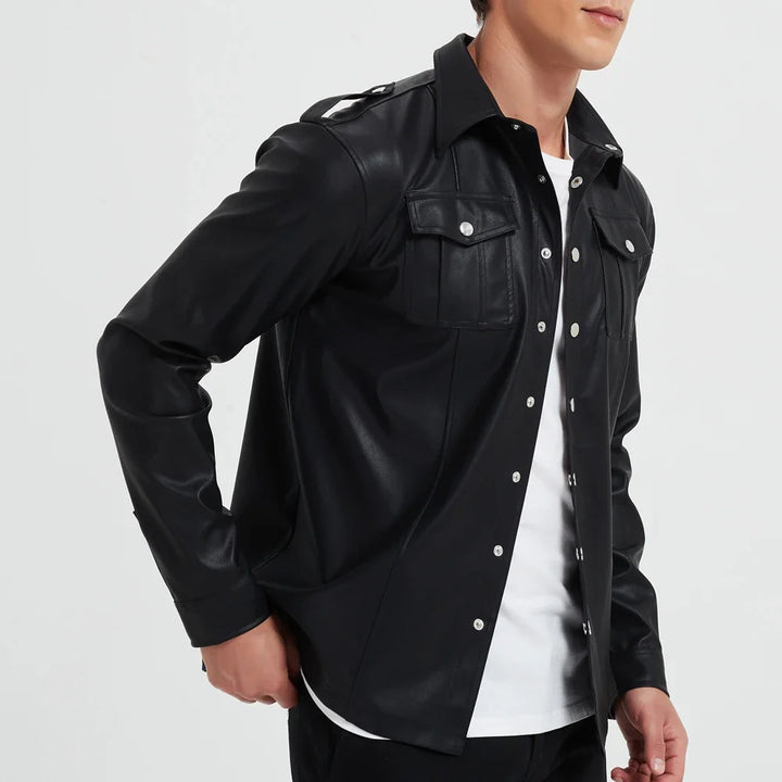 T-shirt Long en Cuir