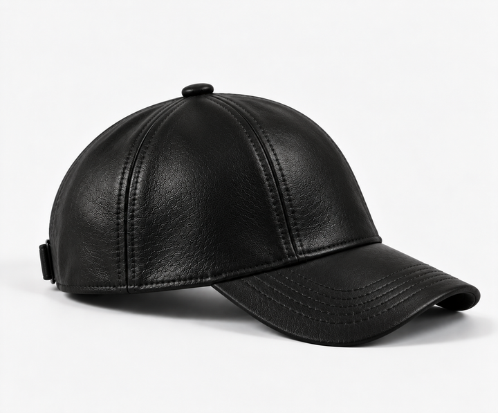 Casquette en Cuir - Noir