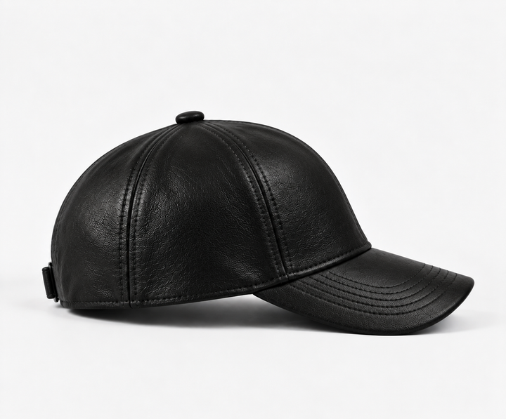 Casquette en Cuir - Noir