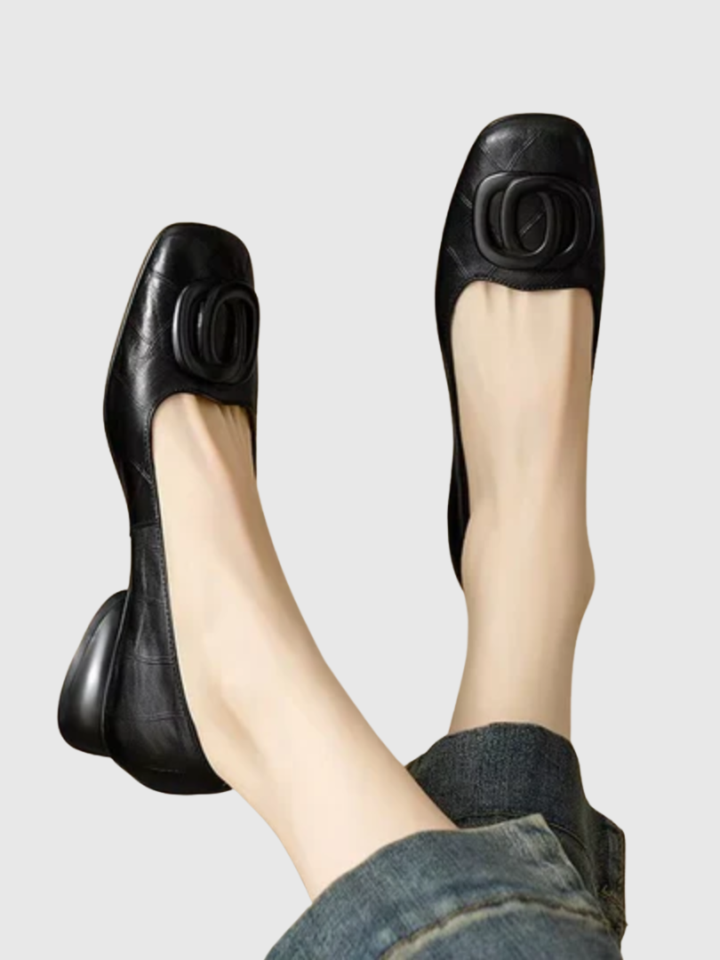Ballerines en Cuir Bout Carré Margot