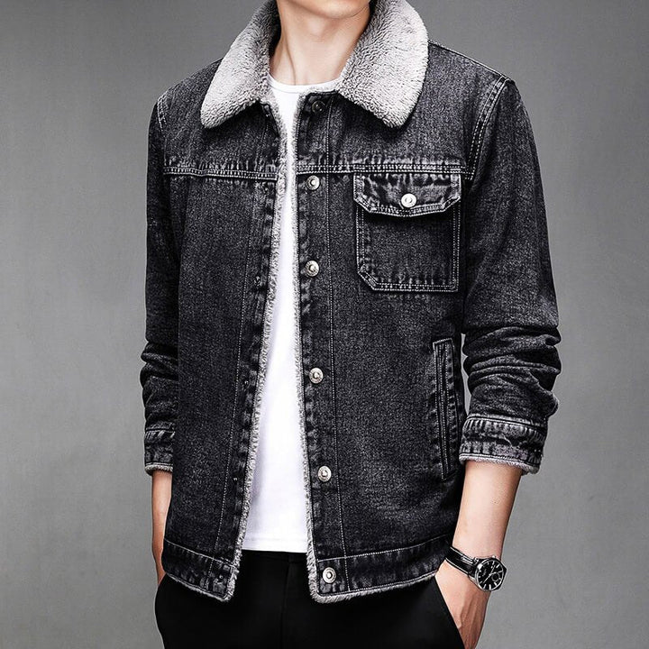 Giacca Calvin in Denim Sherpa