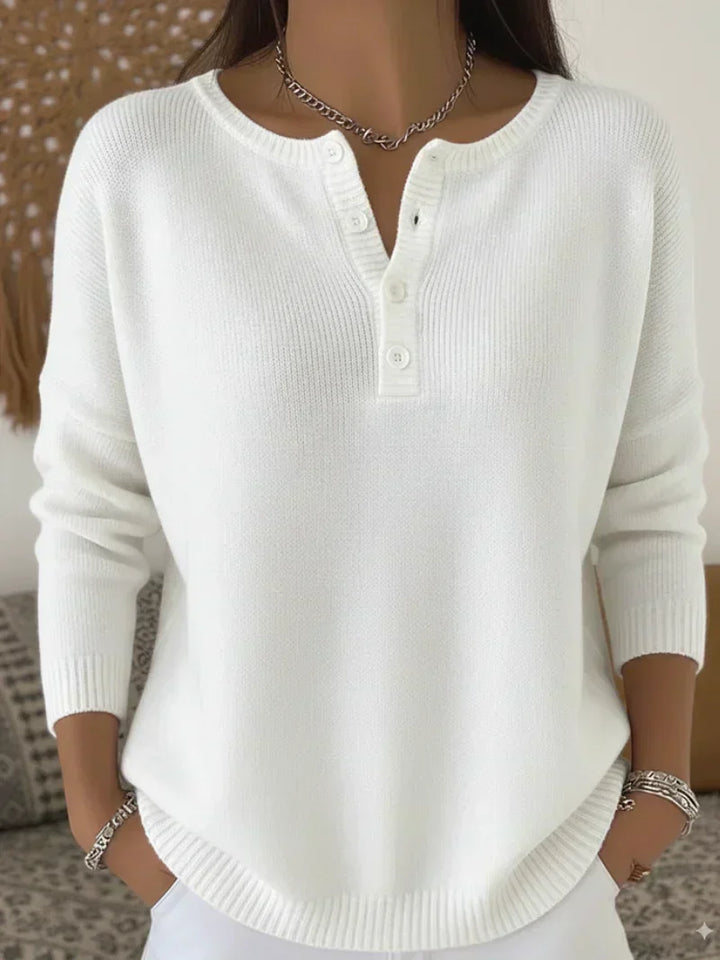 Rosaline | Pull Boutonné Henley