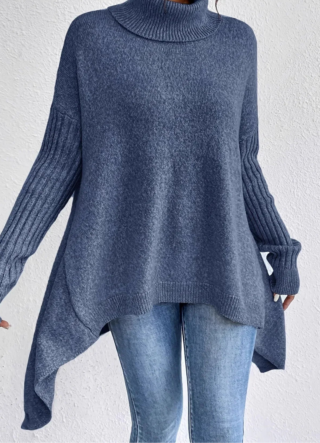 Pull en tricot col roulé surdimensionné