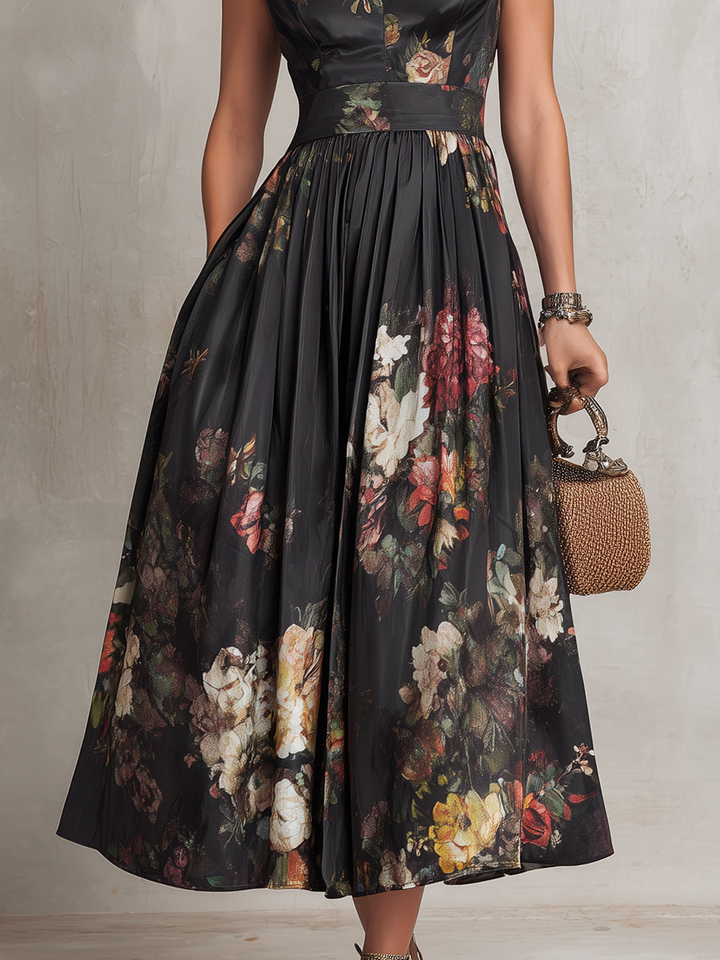 Mia | Robe en Satin Plissé avec Découpe