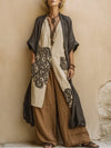 Giulia - Ensemble Nomade Bohémien en Trois Pièces en Gris Foncé et Marron avec Motif Tribal