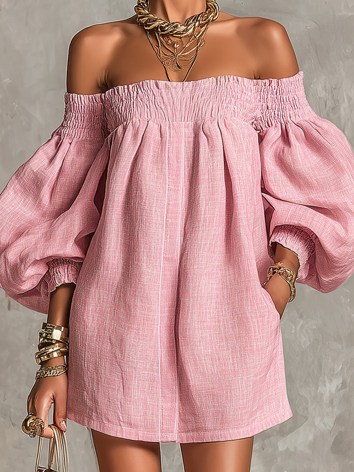 Cosima | Robe A-Line avec Manches Bouffantes et Épaules Dénudées