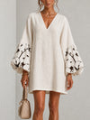 Waverly | Robe Mini à Manches Bouffantes avec Motif Floral