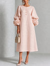 Théodora | Robe Midi avec Manches Bouffantes à Rosette