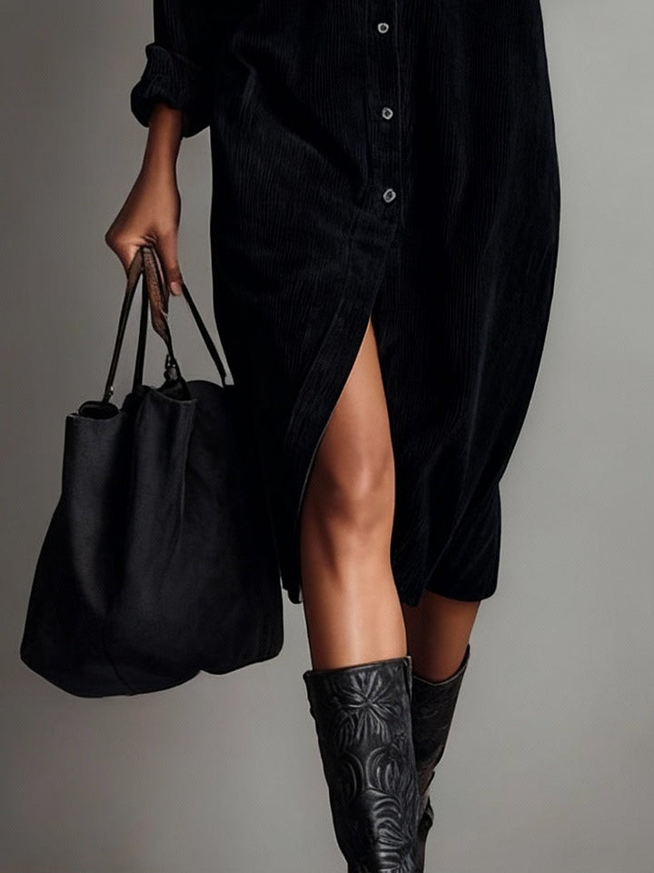 CALISTA | ROBE MIDI À BOUTON SOUPLE