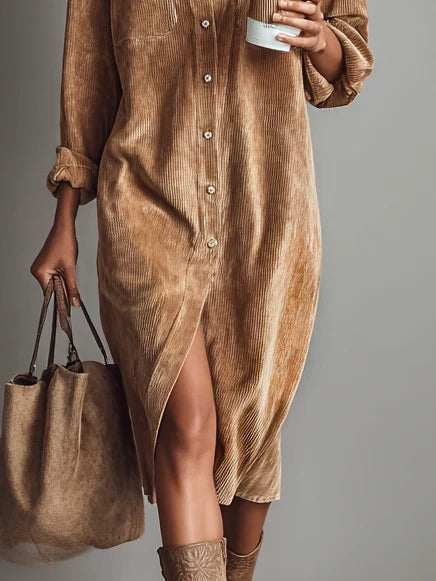 CALISTA | ROBE MIDI À BOUTON SOUPLE