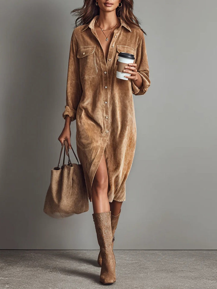 CALISTA | ROBE MIDI À BOUTON SOUPLE