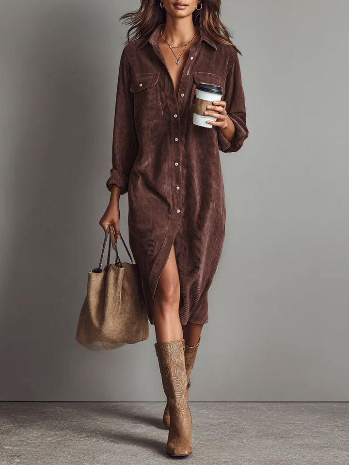 Rosaria – Robe Midi Ample avec Double Poche
