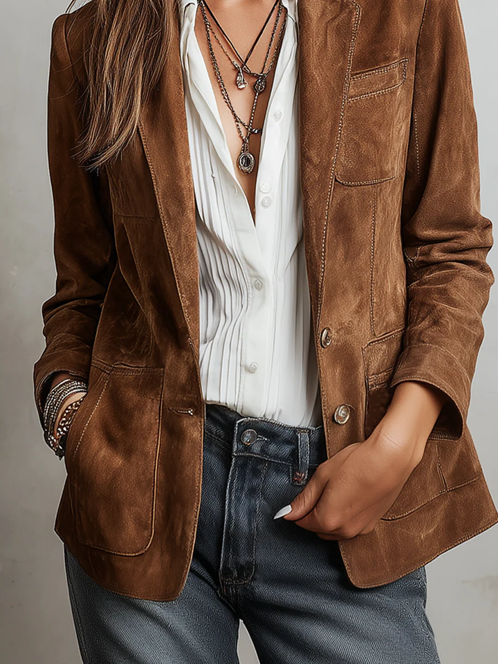 Blazer Vintage Marron Femme
