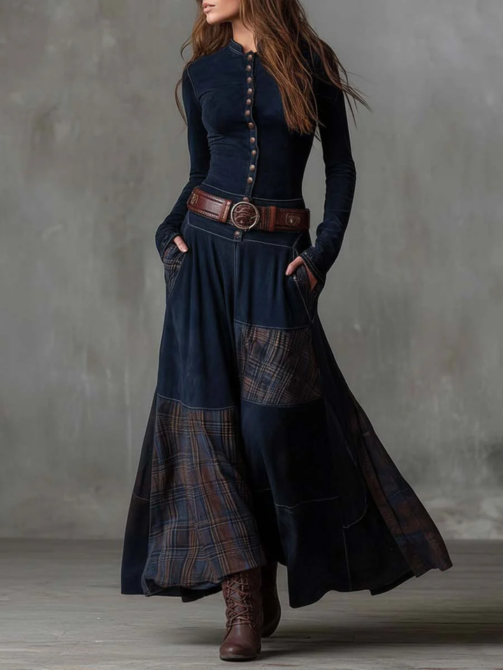 Ingrid | Robe Maxi Boutonnée à Ceinture