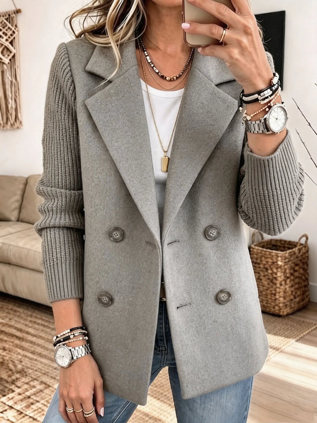 Carla | Blazer Élégant avec Manches en Maille
