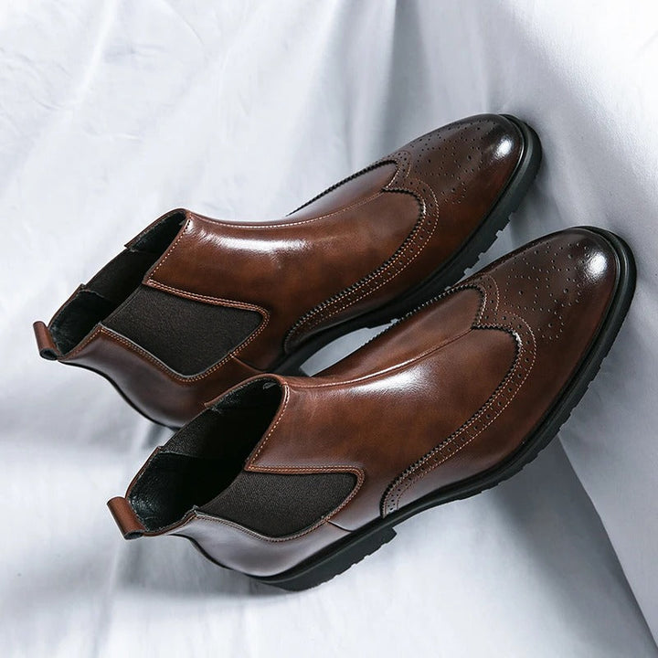 Bottes Chelsea en Cuir Véritable