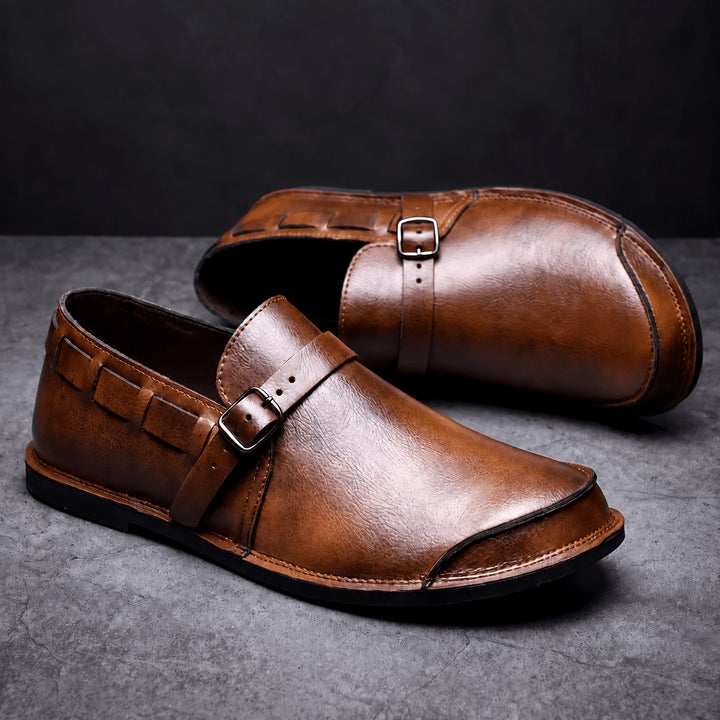 Mocassins à boucle en cuir