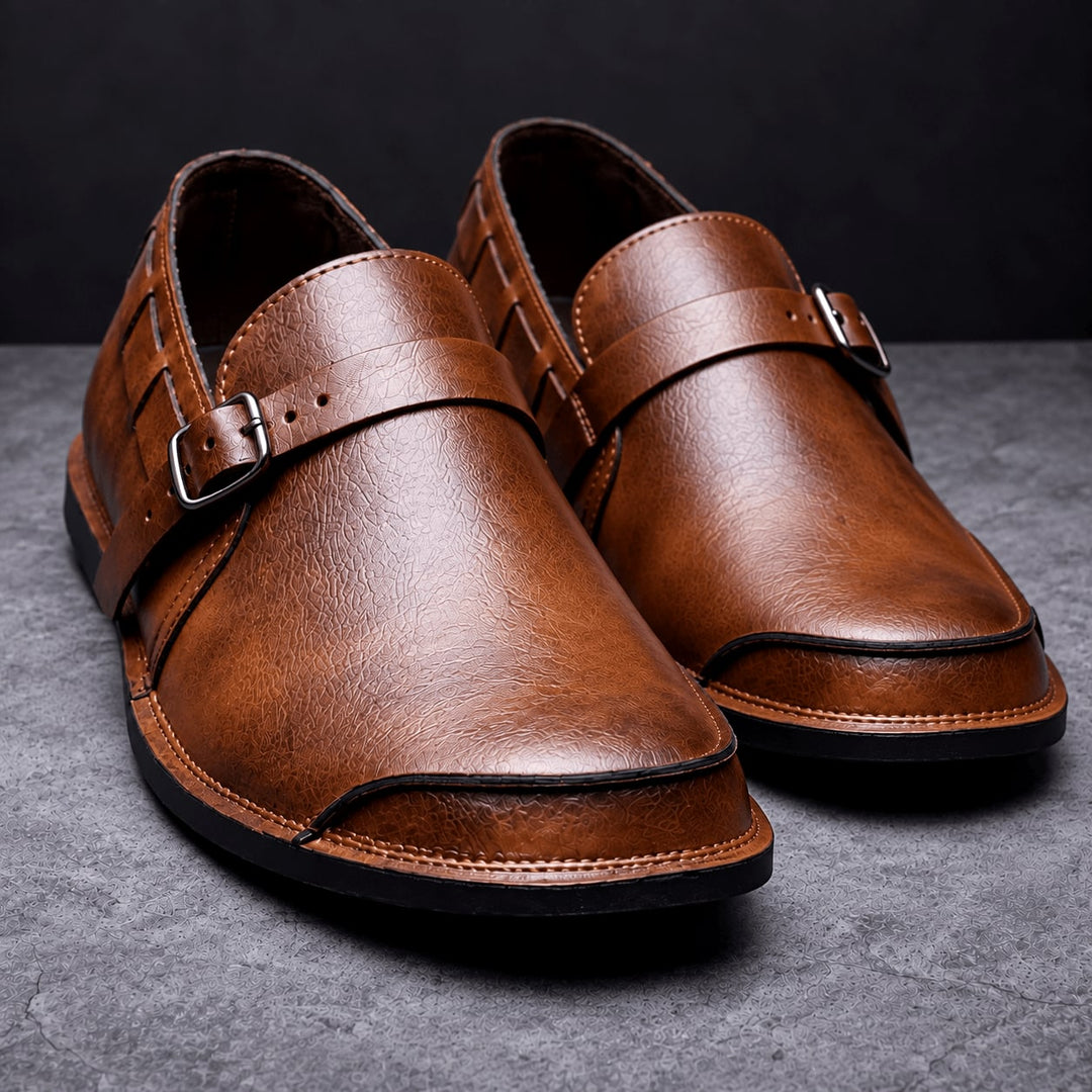 Mocassins à boucle en cuir