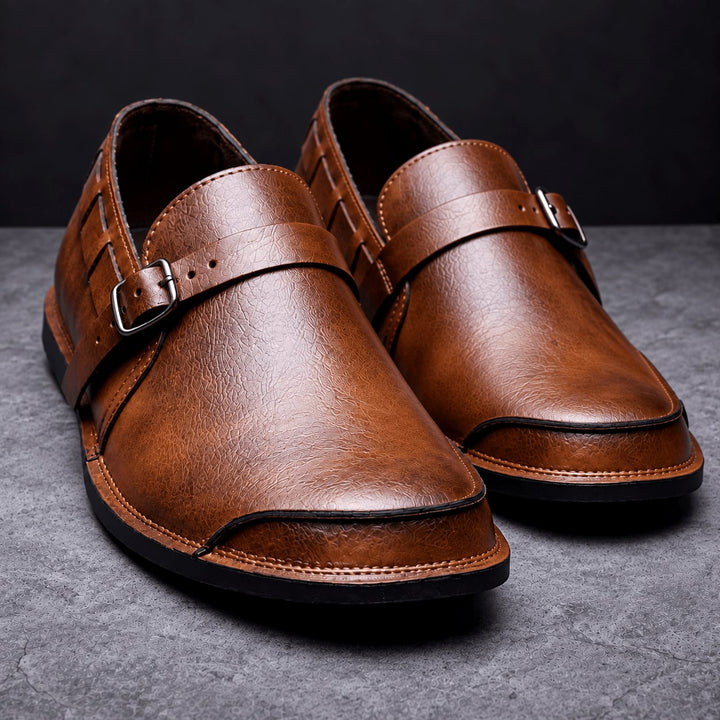 Mocassins à boucle en cuir